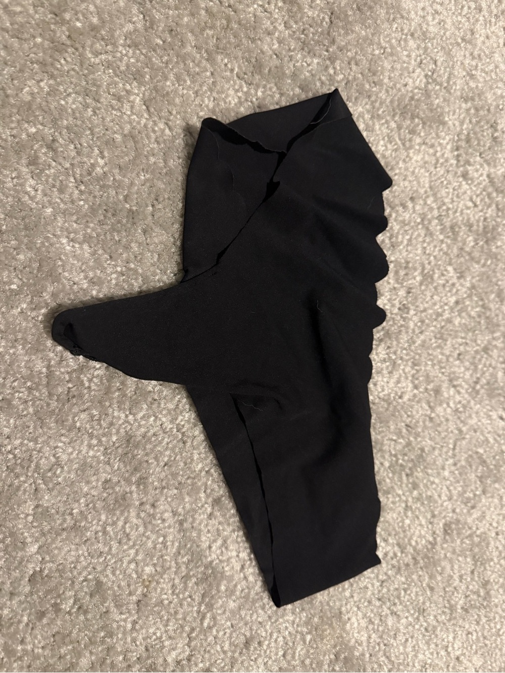 aerie Black Seamless Scalloped Hipster Panty